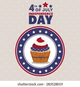 Independence day design over white background, vector illustration