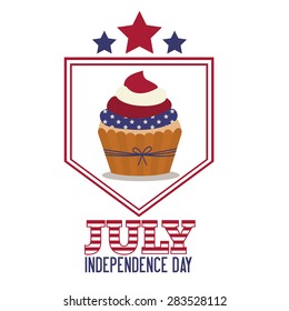 Independence day design over white background, vector illustration