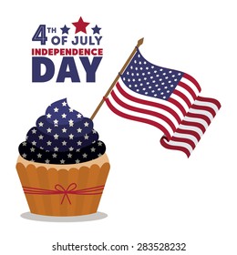 Independence day design over white background, vector illustration