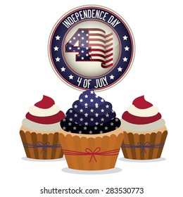Independence day design over white background, vector illustration