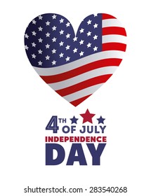 Independence day design over white background, vector illustration