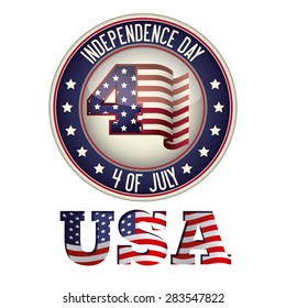 Independence day design over white background, vector illustration