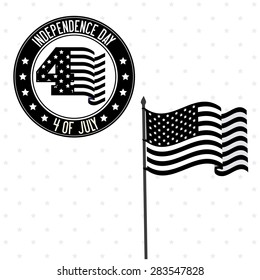 Independence day design over white background, vector illustration