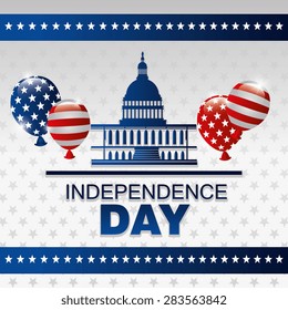 Independence day design over white background, vector illustration.