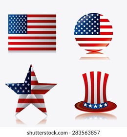 Independence day design over white background, vector illustration.