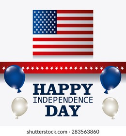 Independence day design over white background, vector illustration.