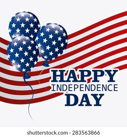 Independence day design over white background, vector illustration.