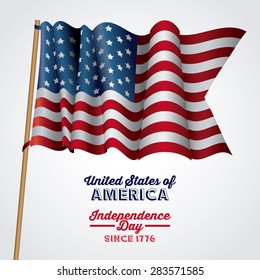 Independence day design over white background, vector illustration