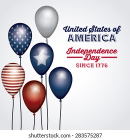 Independence day design over white background, vector illustration