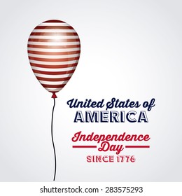 Independence day design over white background, vector illustration