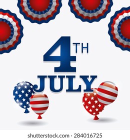 Independence day design over white background, vector illustration.