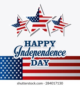 Independence day design over white background, vector illustration.