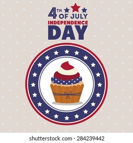 Independence day design over white background, vector illustration