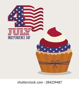 Independence day design over white background, vector illustration
