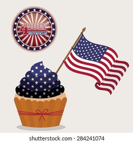 Independence day design over white background, vector illustration