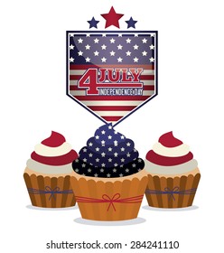 Independence day design over white background, vector illustration