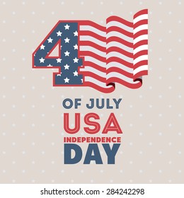 Independence day design over white background, vector illustration