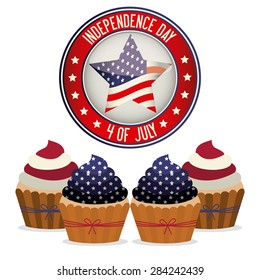 Independence day design over white background, vector illustration