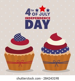 Independence day design over white background, vector illustration