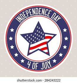 Independence day design over white background, vector illustration
