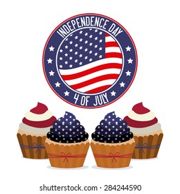 Independence day design over white background, vector illustration