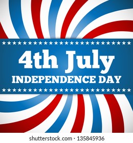 Independence day design with star button and swirl