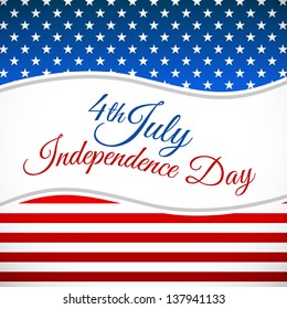 Independence day design with star section and stripes section