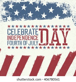 Independence Day Design template. Celebration greeting card of 4th july