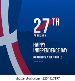 Independence Day Dominican Republic flag. February 27