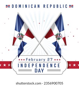 Independence Day of Dominican Republic with Flag