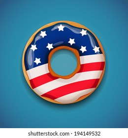 Independence Day - Donut With Flag Of USA