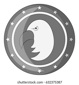 Independence day eagle icon in monochrome style isolated on white background vector illustration