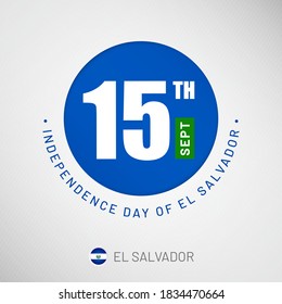 Independence day in El Salvador celebration on 15th September, Artistic typographic background for social media website promotion