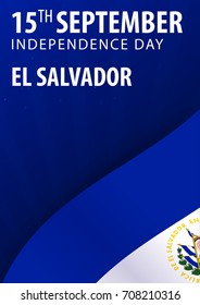 Independence day of El Salvador. Flag and Patriotic Banner