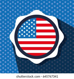 independence day with emblem with flag inside