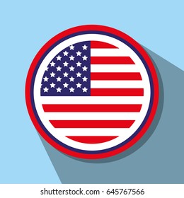 independence day with emblem with flag inside