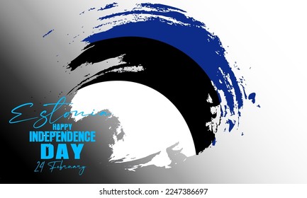 Independence Day of Estonia  flag, Abstract happy independence day of Estonia with creative watercolor national brush flag background