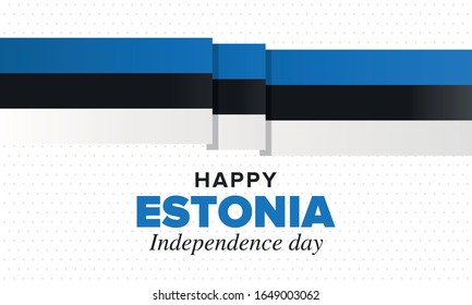 Independence Day in Estonia. National happy holiday, celebrated annual in February 24. Estonian flag. Patriotic elements. Poster, card, banner and background. Vector illustration
