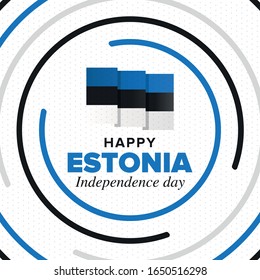 Independence Day in Estonia. National happy holiday, celebrated annual in February 24. Estonian flag. Patriotic elements. Poster, card, banner and background. Vector illustration