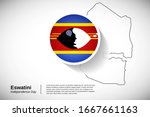 Independence day of Eswatini. Elegant national holiday of Eswatini with map design elements and country flag in circle. Creative greeting card, banner vector illustration.