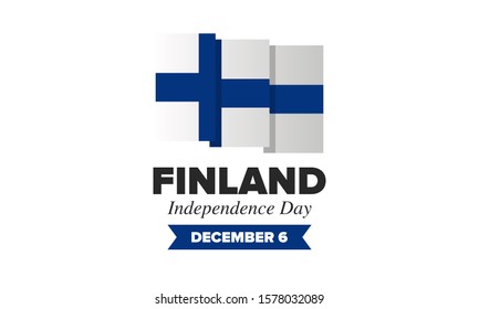 Independence Day in Finland. National happy holiday, celebrated annual in December 6. Finland flag. Patriotic elements. Poster, card, banner and background. Vector illustration