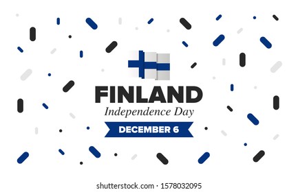 Independence Day in Finland. National happy holiday, celebrated annual in December 6. Finland flag. Patriotic elements. Poster, card, banner and background. Vector illustration