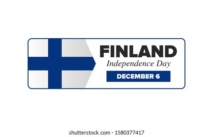 Independence Day in Finland. National happy holiday, celebrated annual in December 6. Finland flag. Patriotic elements. Poster, card, banner and background. Vector illustration