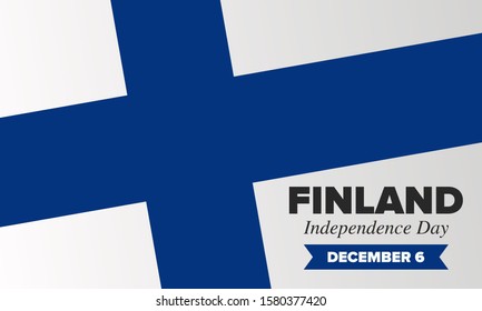 Independence Day in Finland. National happy holiday, celebrated annual in December 6. Finland flag. Patriotic elements. Poster, card, banner and background. Vector illustration