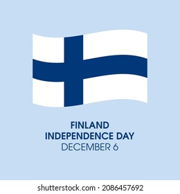 Independence Day of Finland vector. Waving flag of Finland icon vector. Finland's Independence Day Poster, December 6. Important day