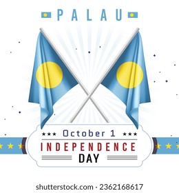 Día de la Independencia de・020ُ Palau con bandera