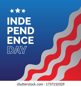 Independence day with flag abstract square template design