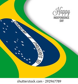 Independence Day. Flag of Brazil vector illustration.