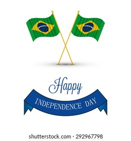 Independence Day. Flag of Brazil vector illustration.