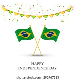 Independence Day. Flag of Brazil vector illustration.